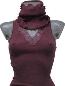 Tour de cou laine et soie maille plisse