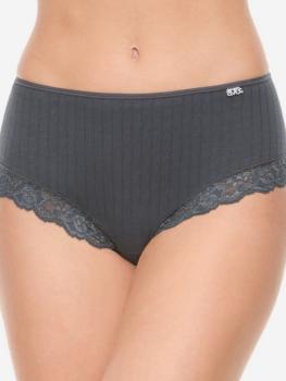 Shorty anthracite coton et dentelle : Lot de 2