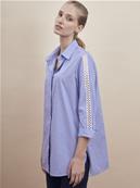 Chemise coton à rayures manches 3/4