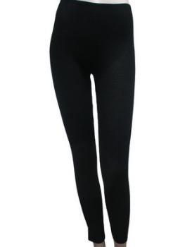 Legging long laine et soie plissée