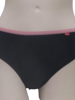 Slip coton rayé rouge et uni marine : Lot de 2
