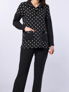 Pyjama d'intérieur polaire fin à pois Collection Ellen