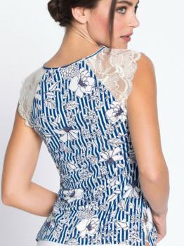 Top viscose et dentelle Collection cap au Levant